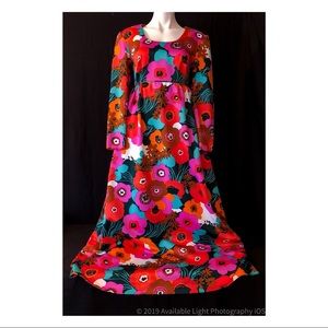 Concept 70s Swirl Hawaiian Print Dress Approx Sz S